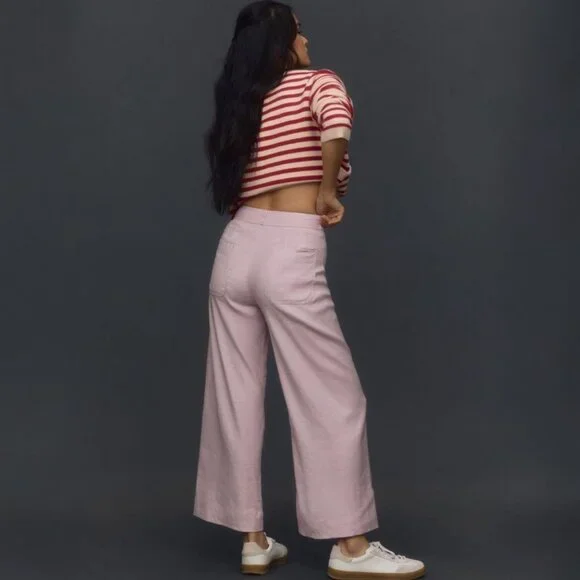 Maeve Ettie High-Rise Crop Wide-Leg Trousers: Linen Edition - Picture 2 of 6